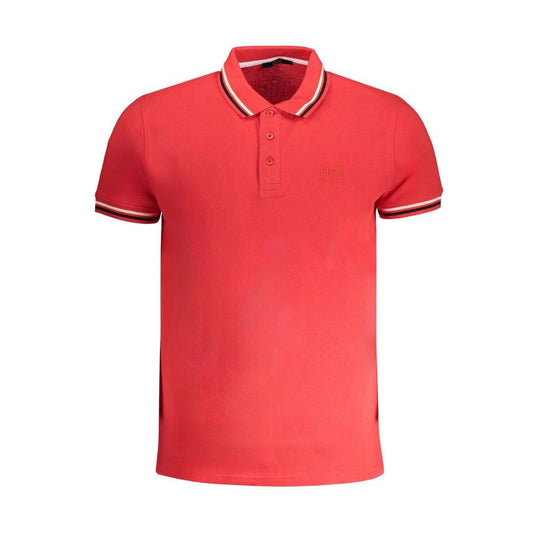 Cavalli Class Red Cotton Polo Shirt
