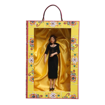 Dolce & Gabbana Black Dress Ceramic Porcelain Fashion Leather Sicily Dolls