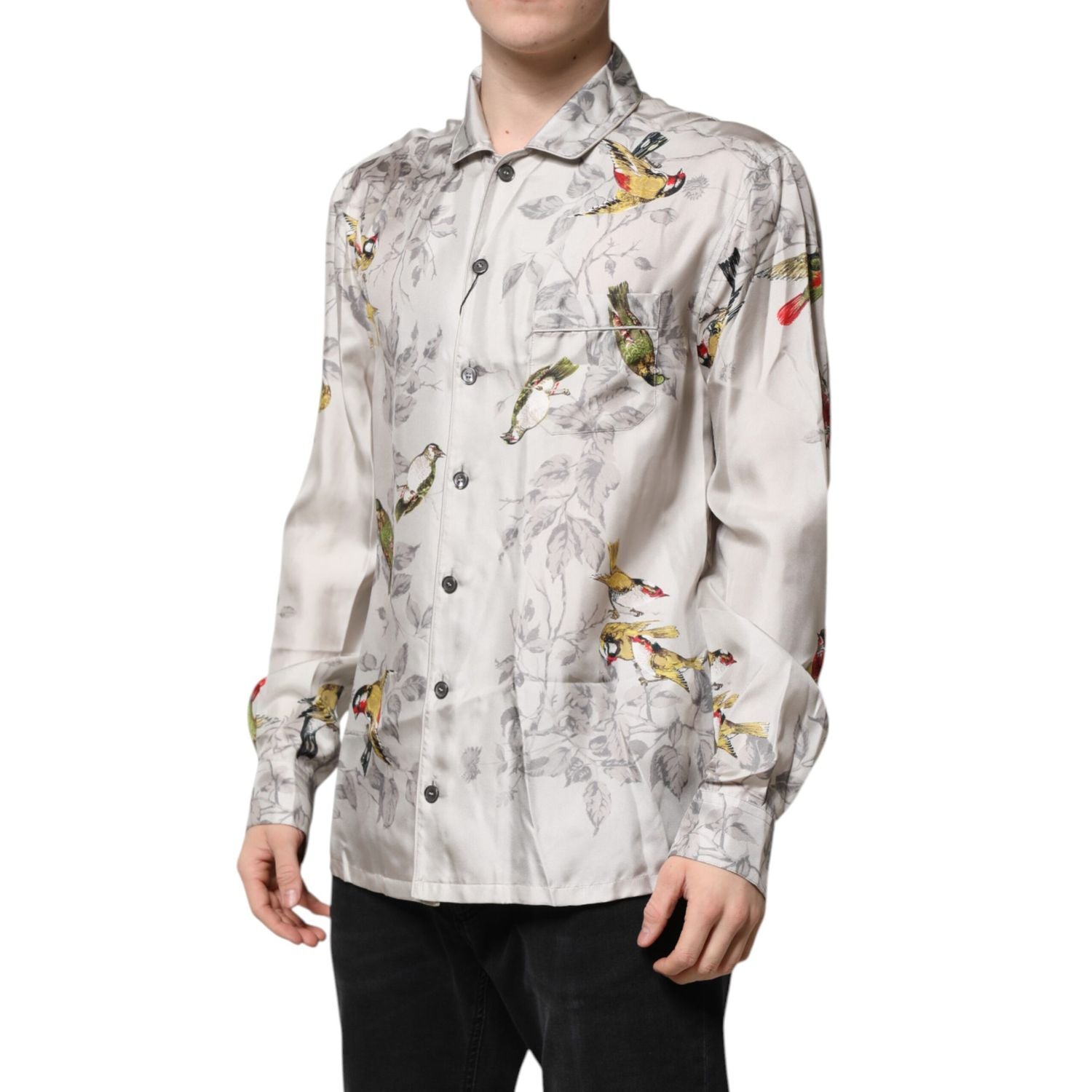 Dolce & Gabbana Multicolor Silk Printed Button Down Shirt