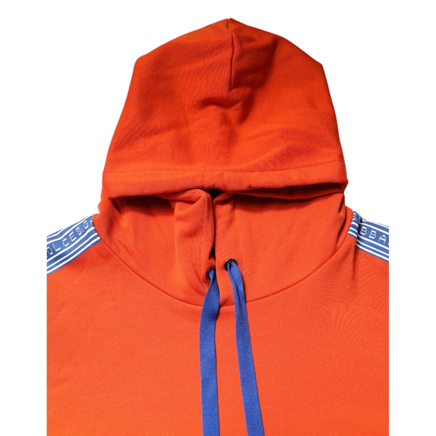 Dolce & Gabbana Orange Cotton Hooded Men Sweatshirt Sweater