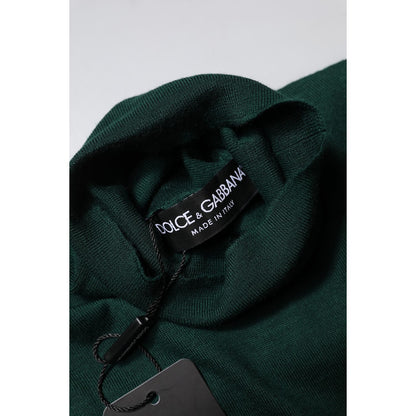 Dolce & Gabbana Green Cashmere Knitted Men Pullover Sweater