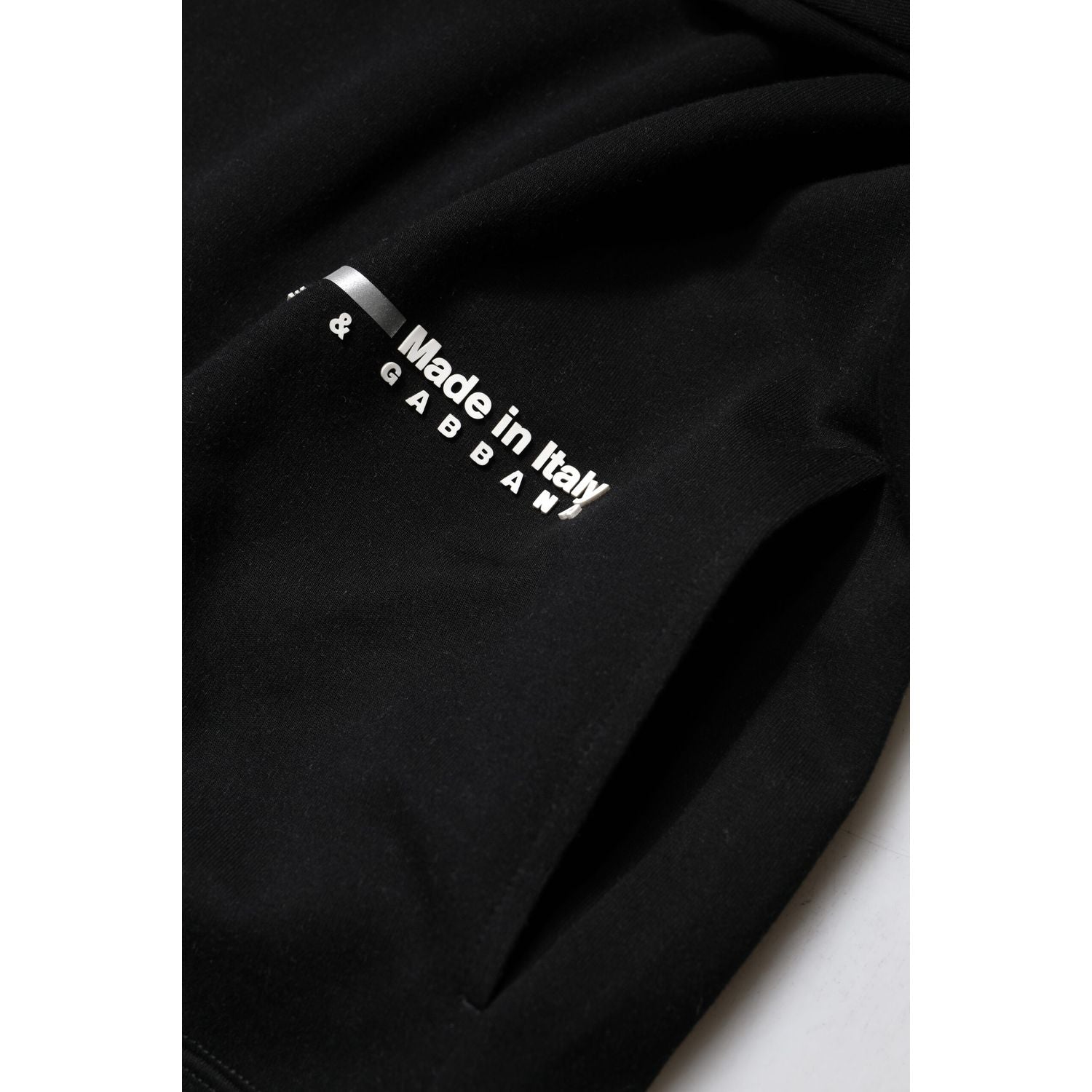 Dolce & Gabbana Black Cotton Logo Knitted Pullover Sweater