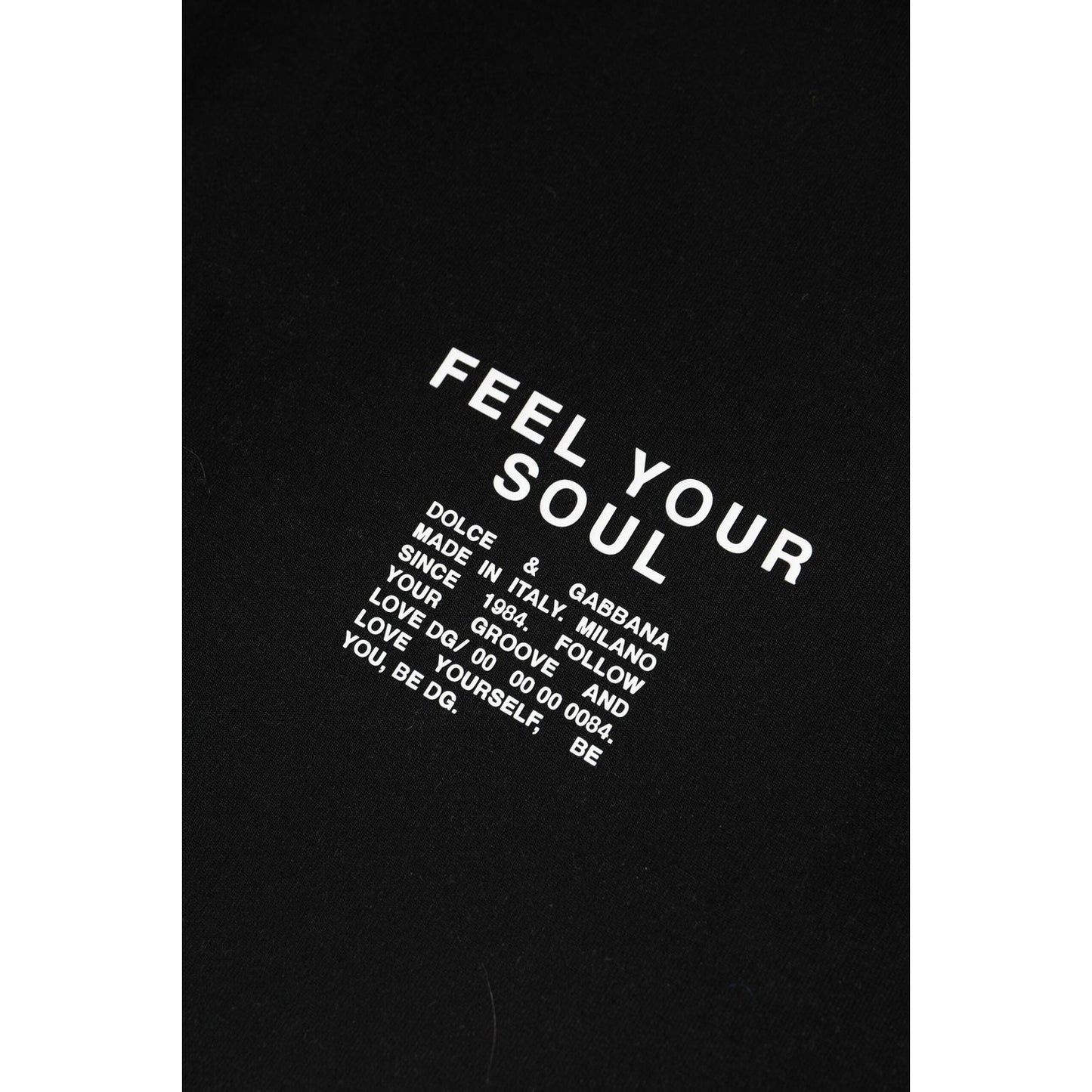 Dolce & Gabbana Black Cotton Logo Knitted Pullover Sweater