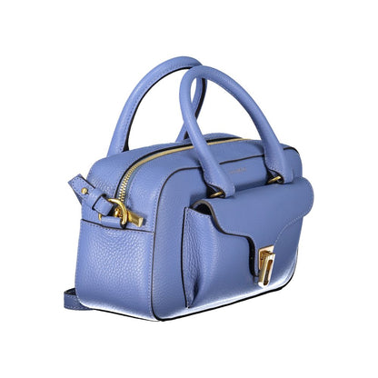 Coccinelle Light Blue Leather Women Handbag with detachable strap and double handles for elegant, versatile style and premium craftsmanship.