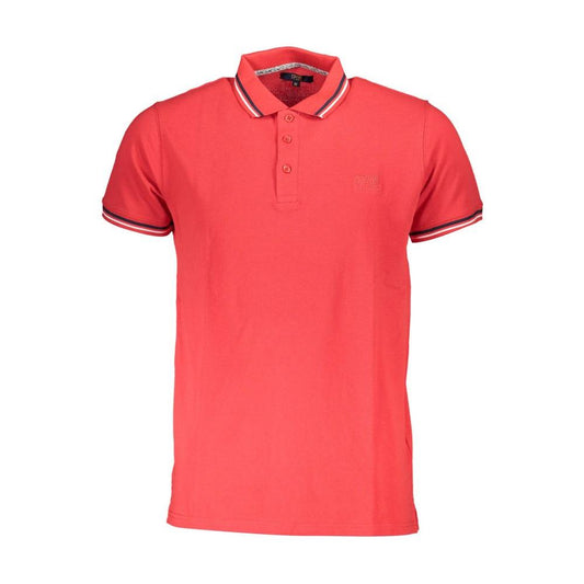 Cavalli Class Red Cotton Polo Shirt