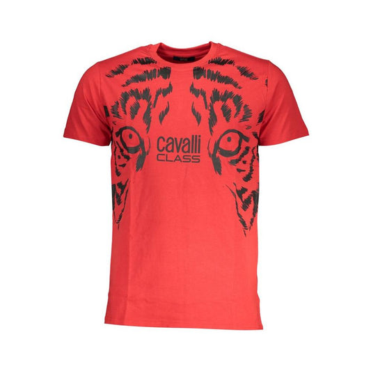 Cavalli Class Red Cotton T-Shirt