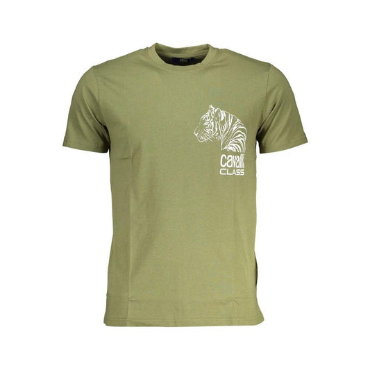 Cavalli Class Green Cotton T-Shirt