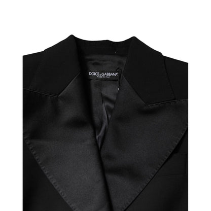 Dolce & Gabbana Black Wool Jumpsuit Dress Women Coat Jacket