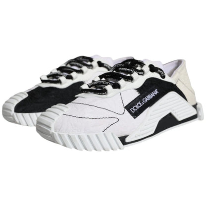Dolce & Gabbana White Black Low Top NS1 Sneakers Shoes