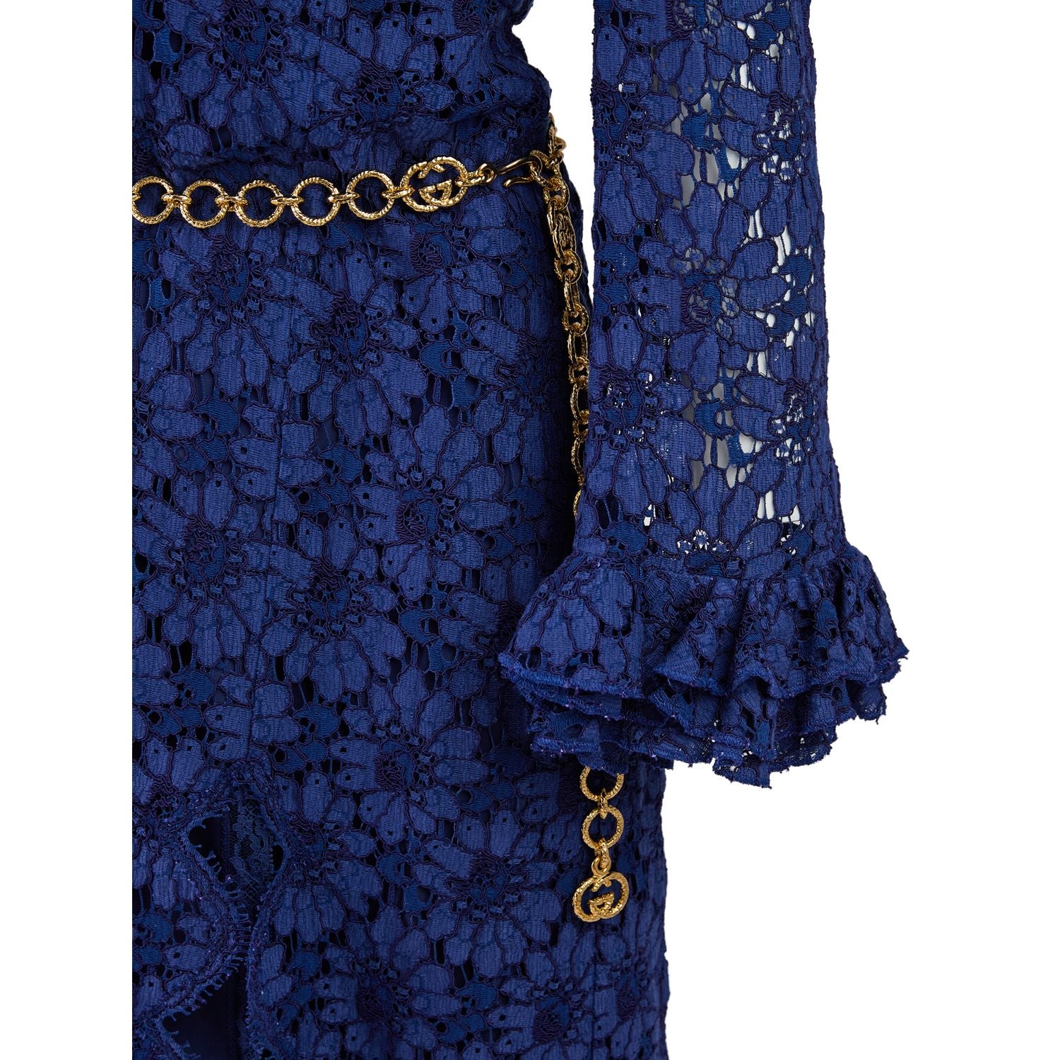 Gucci Blu Viscose and Cotton Mid Long Dress
