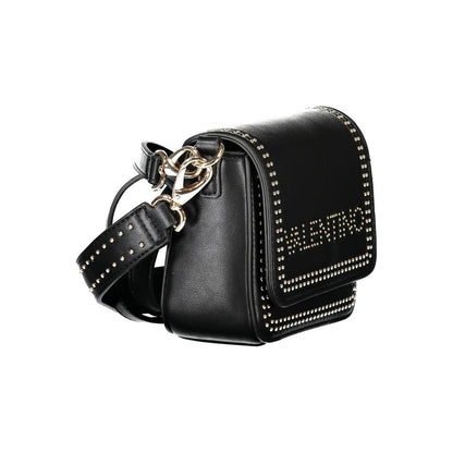 Mario Valentino Black Polyethylene Women Handbag with contrasting details and elegant design for eco-conscious fashionistas