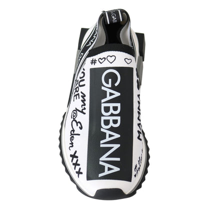 Dolce & Gabbana White Black Slip On Sorrento Sneakers