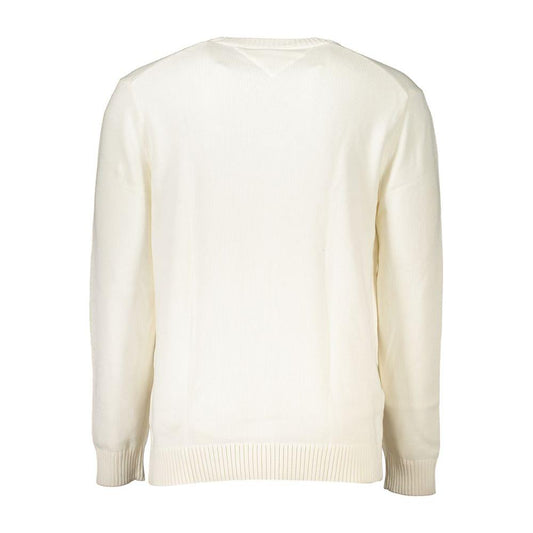 Tommy Hilfiger Chic White Crew Neck Cotton Sweater