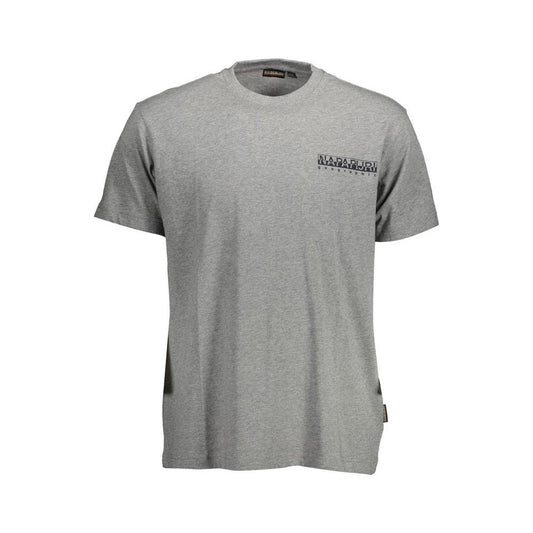 Napapijri Gray Cotton Men T-Shirt