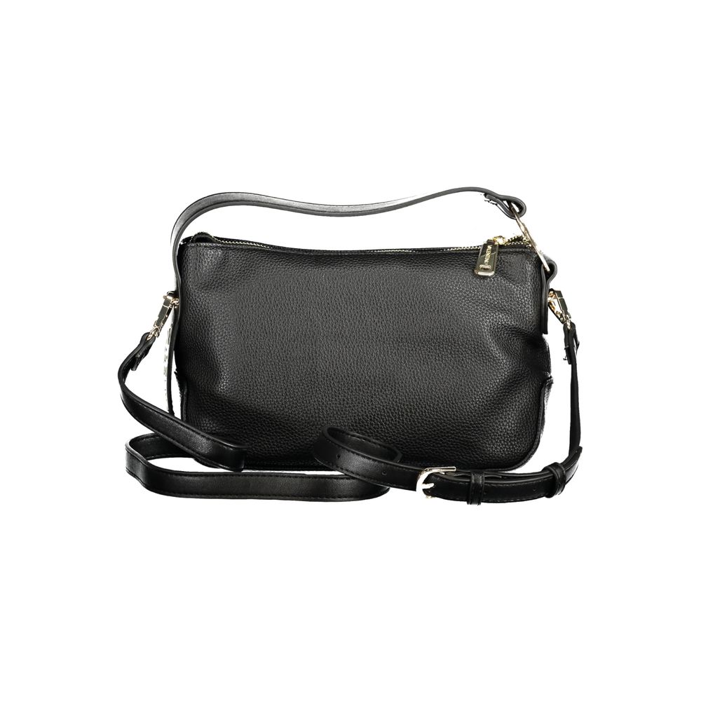 Mario Valentino Black Polyethylene Women Handbag with adjustable strap and zip closure