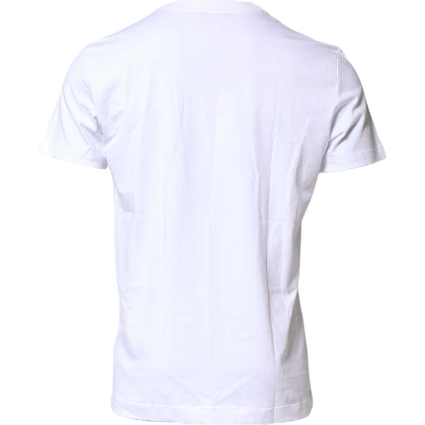 Dolce & Gabbana White Logo Embroidery Crew Neck T-shirt