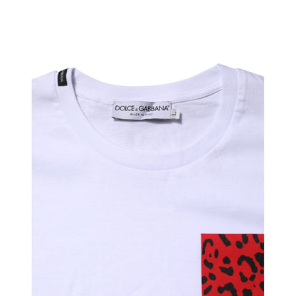 Dolce & Gabbana White Cotton Short Sleeves Crew Neck T-shirt