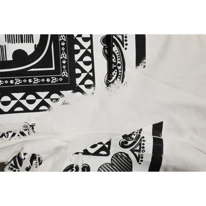 Dolce & Gabbana White Cotton Logo Bandana Print T-shirt