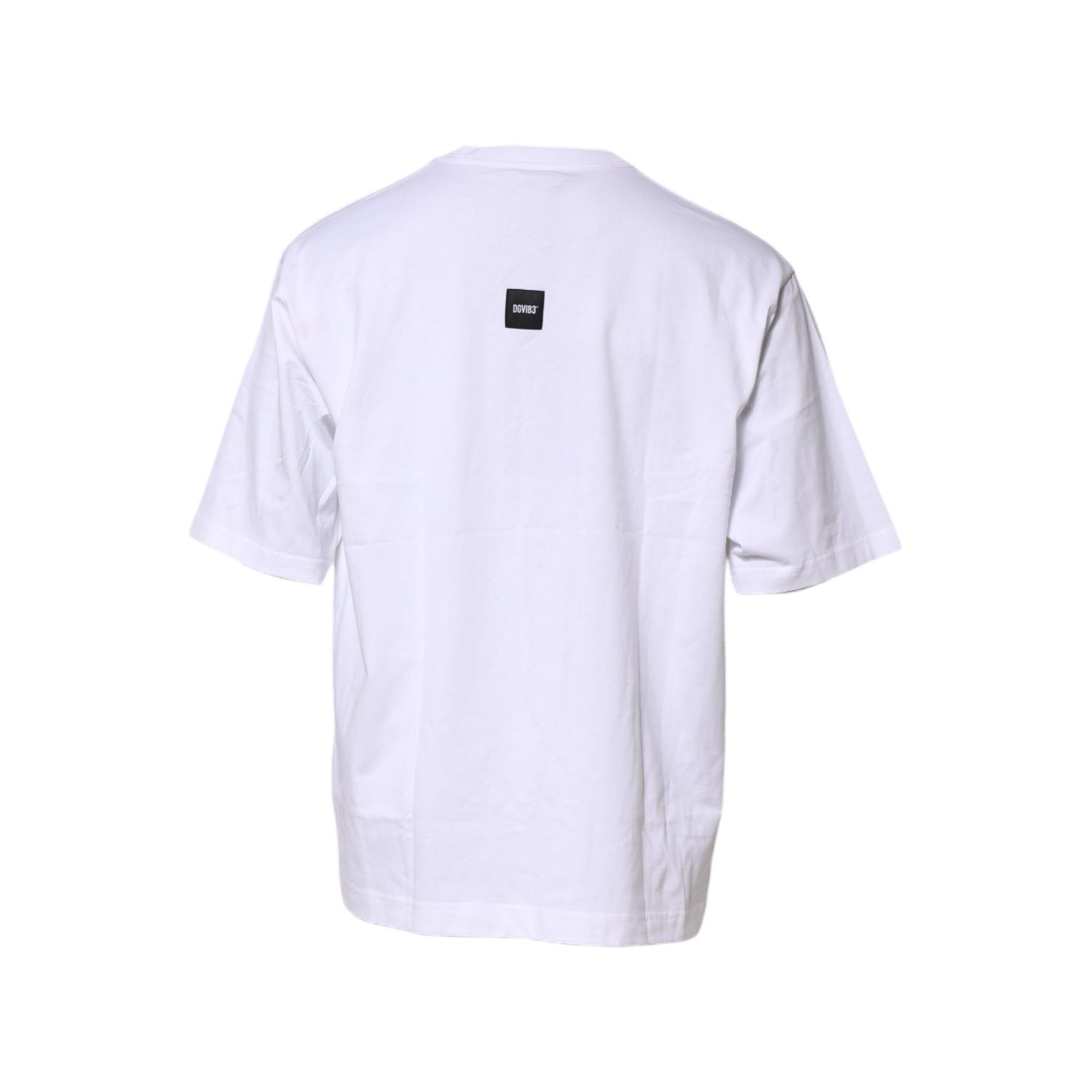 Dolce & Gabbana White Cotton Logo Print Crew Neck T-shirt