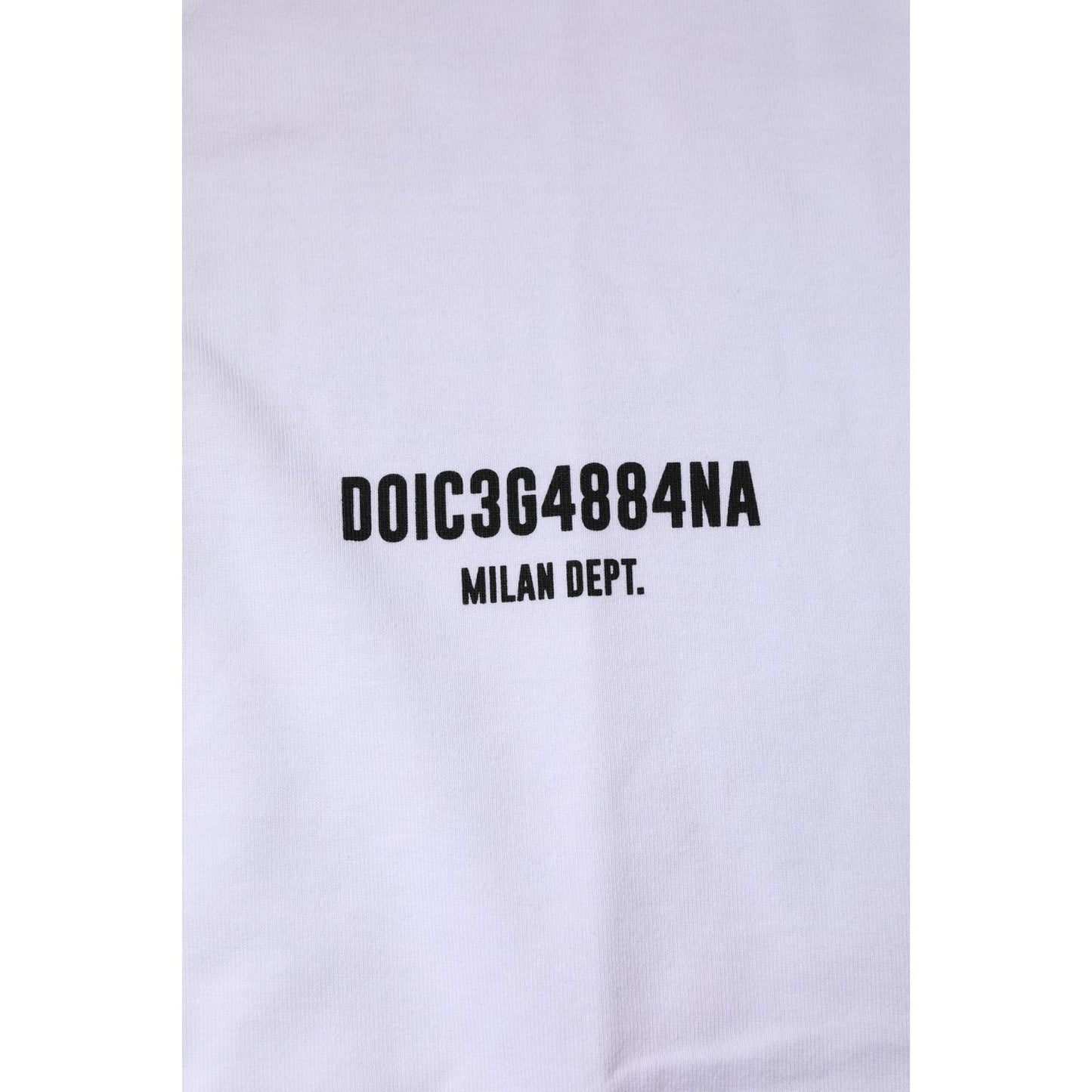 Dolce & Gabbana White Cotton Logo Print Crew Neck T-shirt
