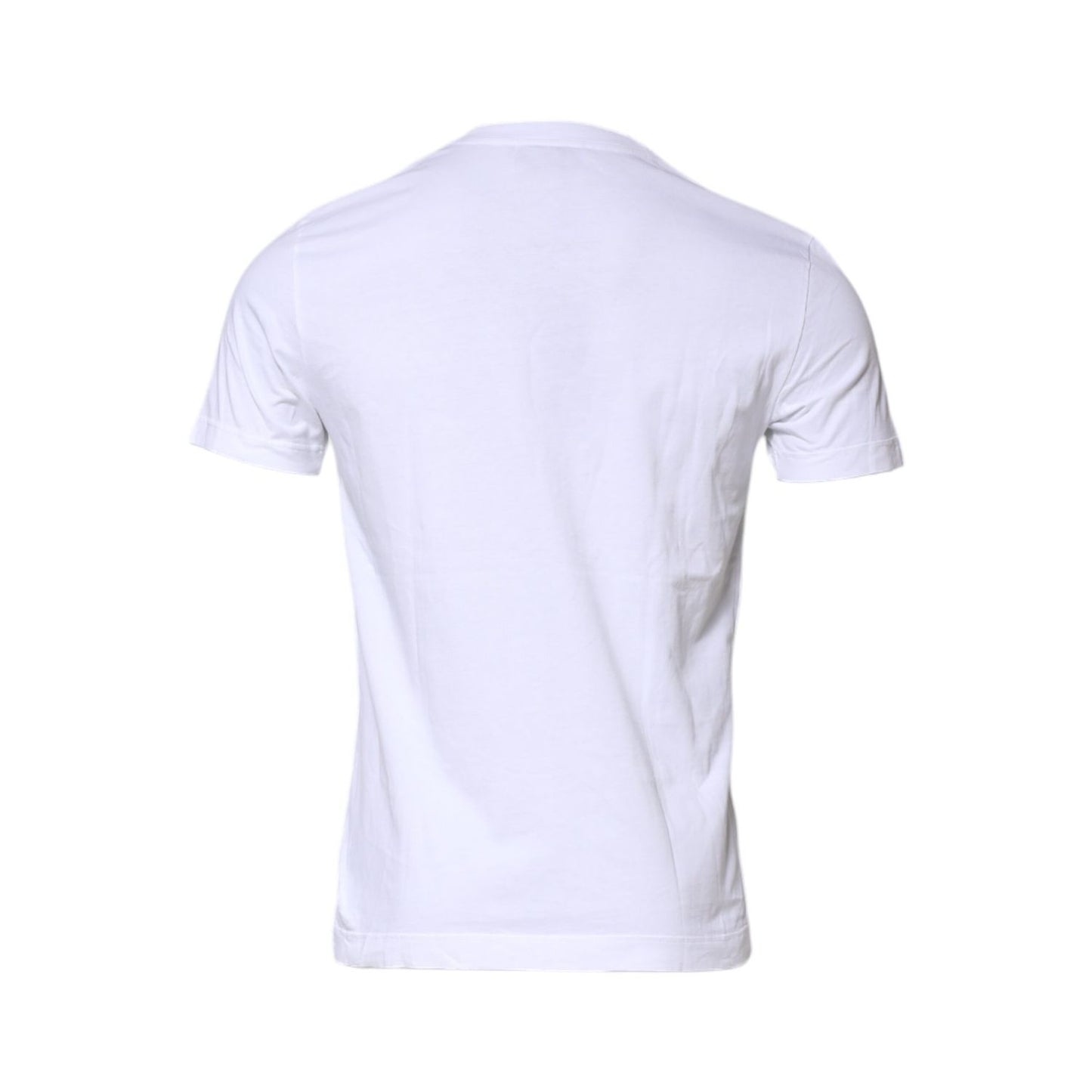 Dolce & Gabbana White Cotton Men Crew Neck Tee T-shirt