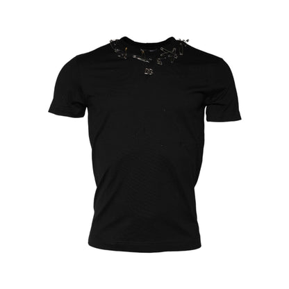 Dolce & Gabbana Black Logo Embellish Short Sleeves T-shirt