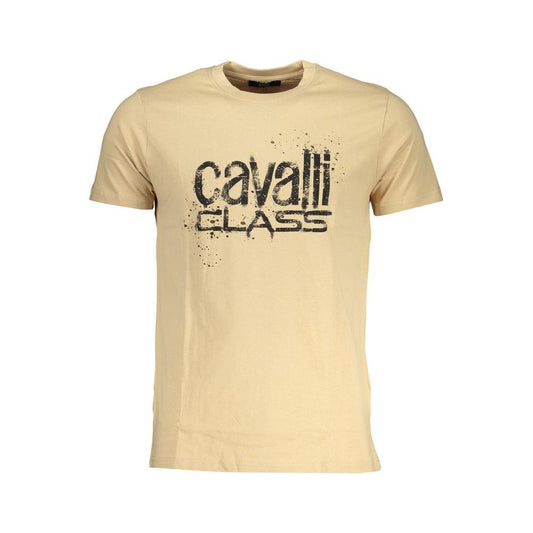 Cavalli Class Beige Cotton T-Shirt