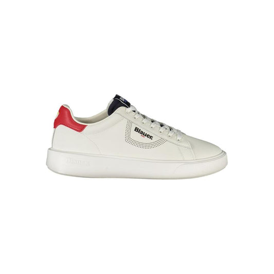 Blauer White Leather Men Sneaker