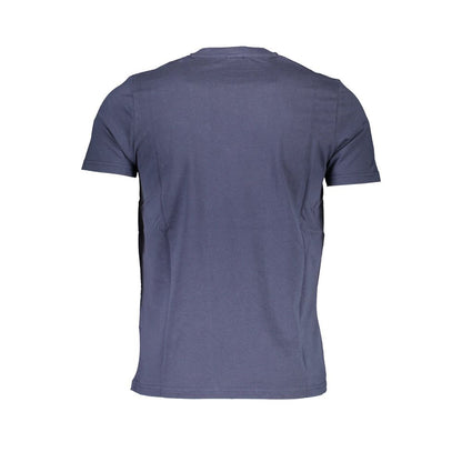 Back view of North Sails Blue Cotton Men T-Shirt showcasing premium cotton fabric and classic crew neck design.