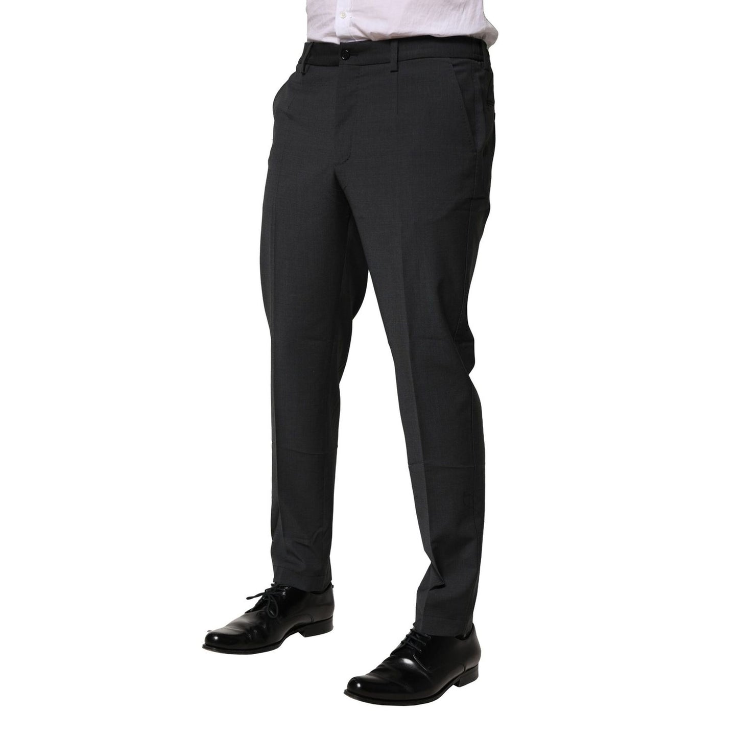 Dolce & Gabbana Black Wool Dress Slim Formal Pants