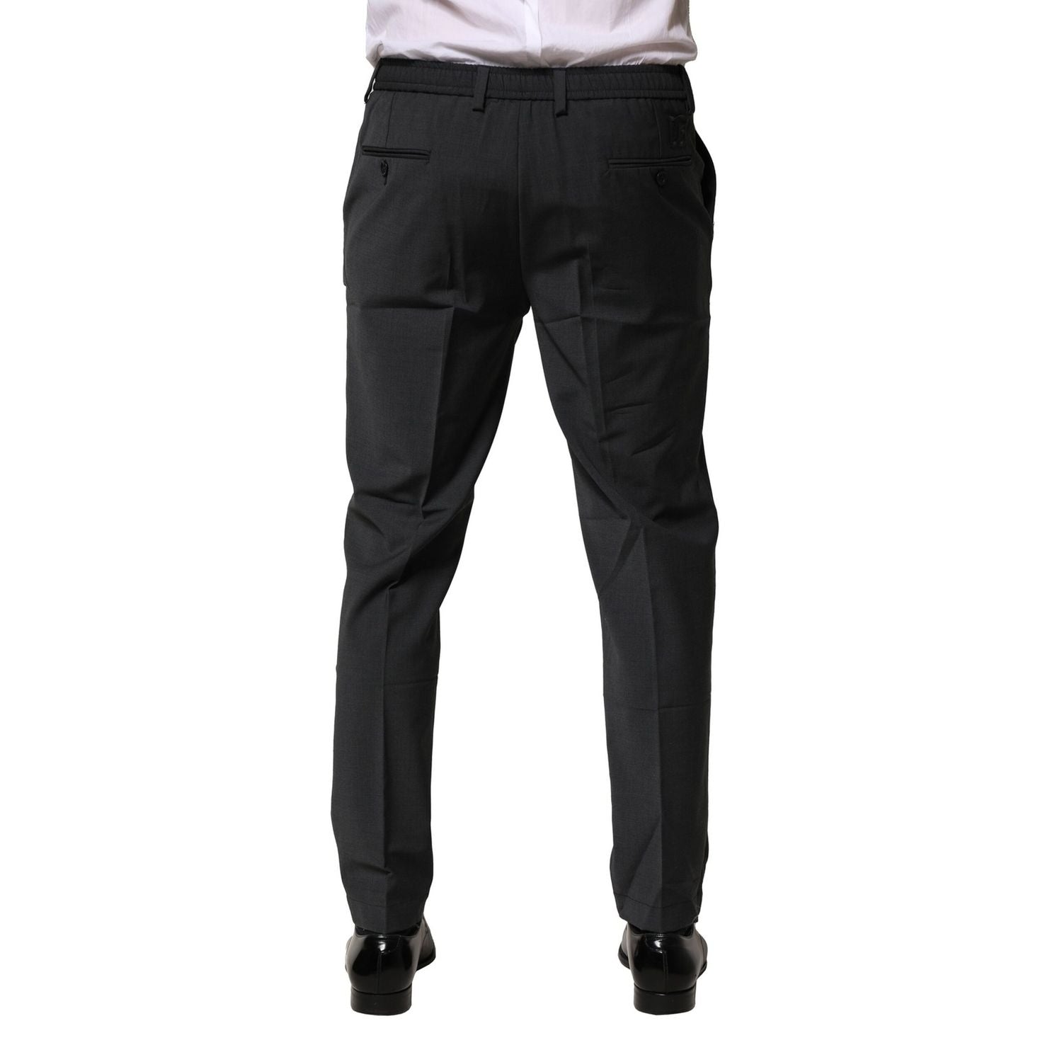 Dolce & Gabbana Black Wool Dress Slim Formal Pants