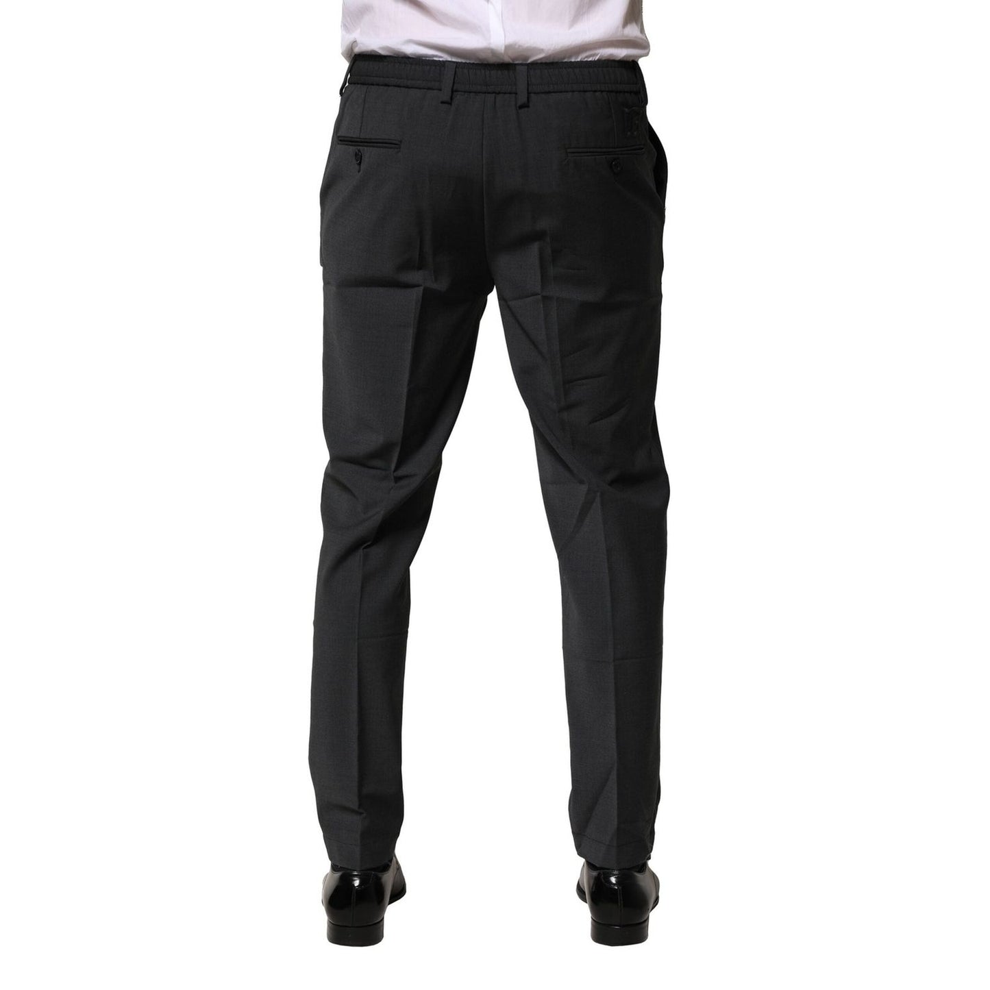 Dolce & Gabbana Black Wool Dress Slim Formal Pants PAN76480-48