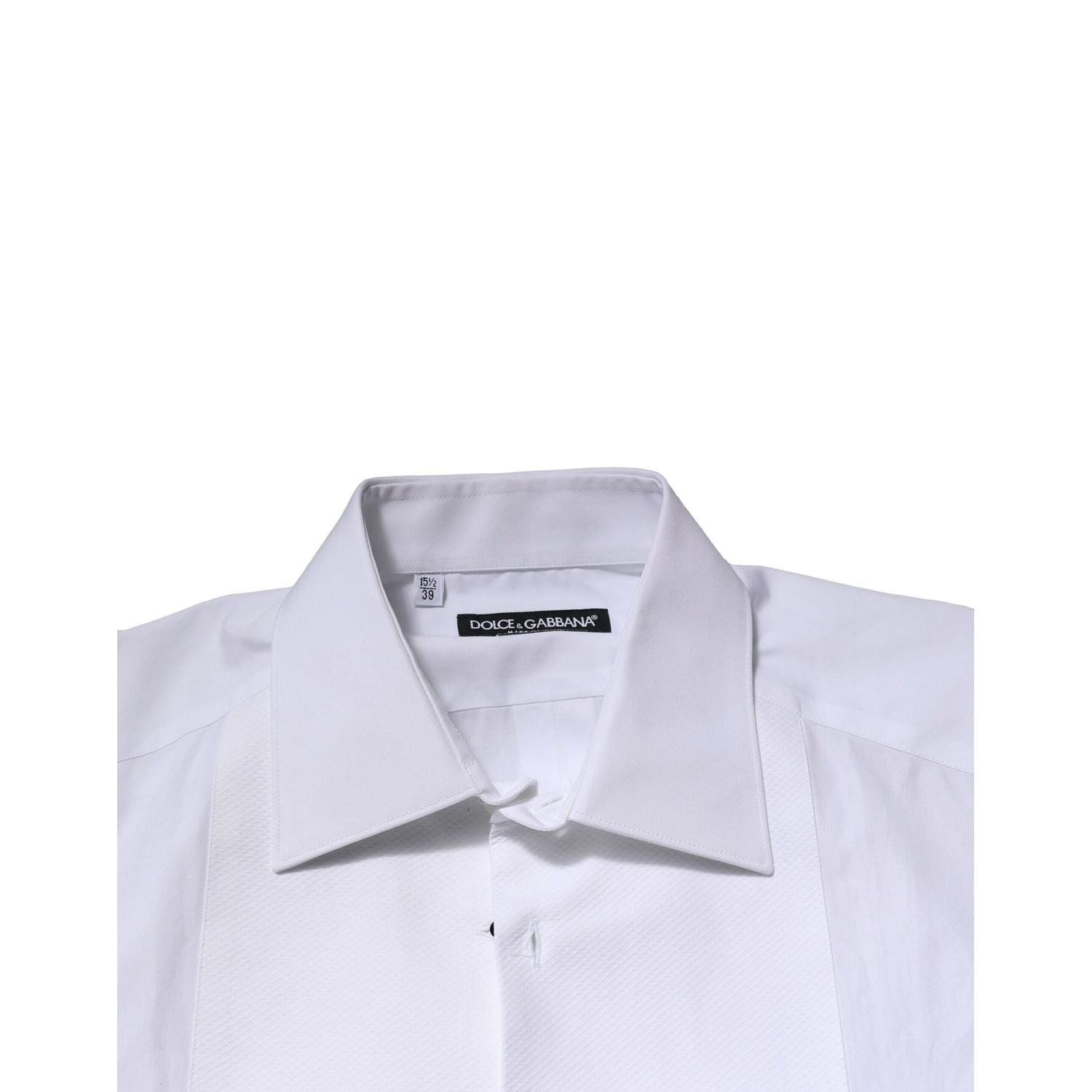 Dolce & Gabbana White GOLD Crown Cotton Dress Formal Shirt