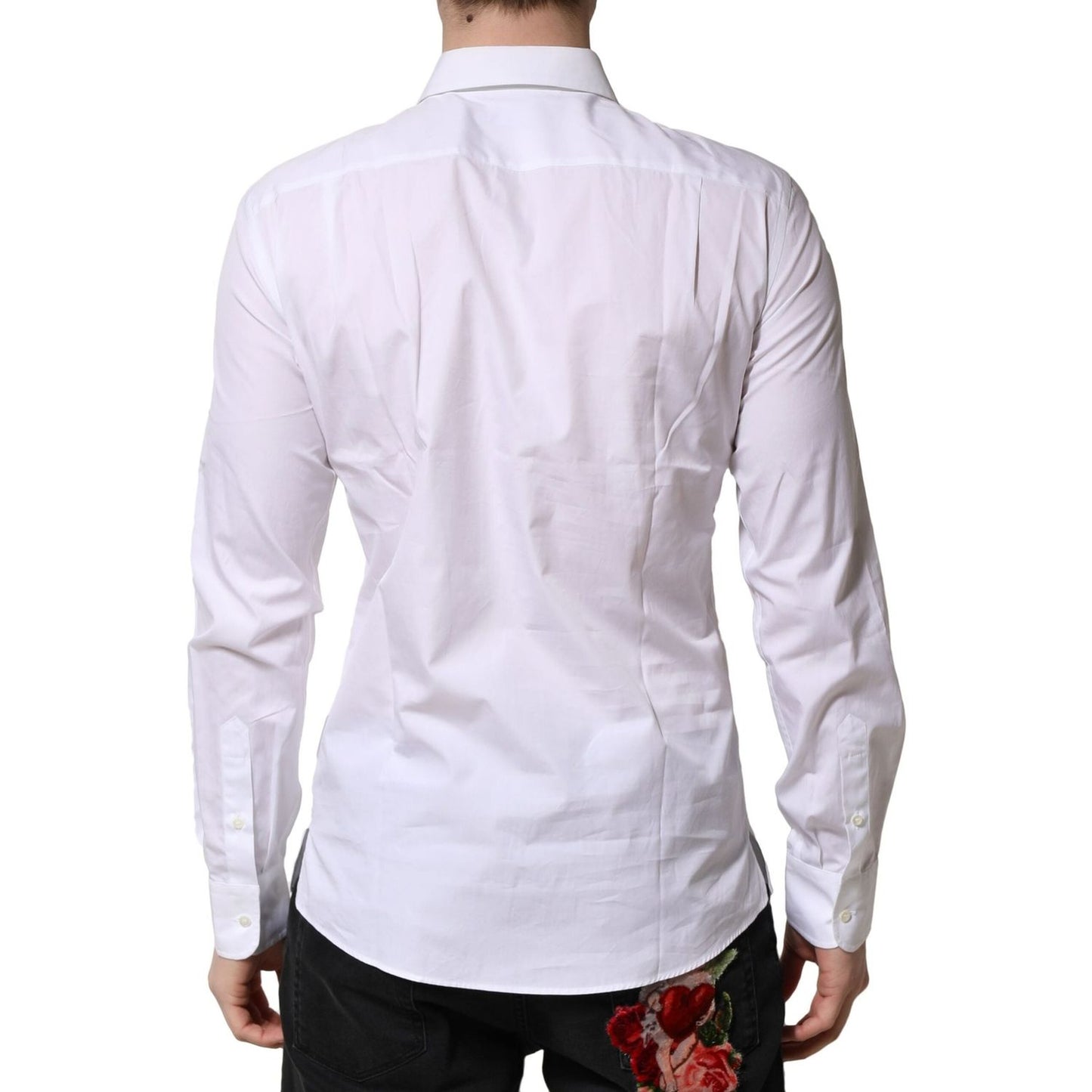 Dolce & Gabbana White Poplin Cotton Formal Men Dress Shirt