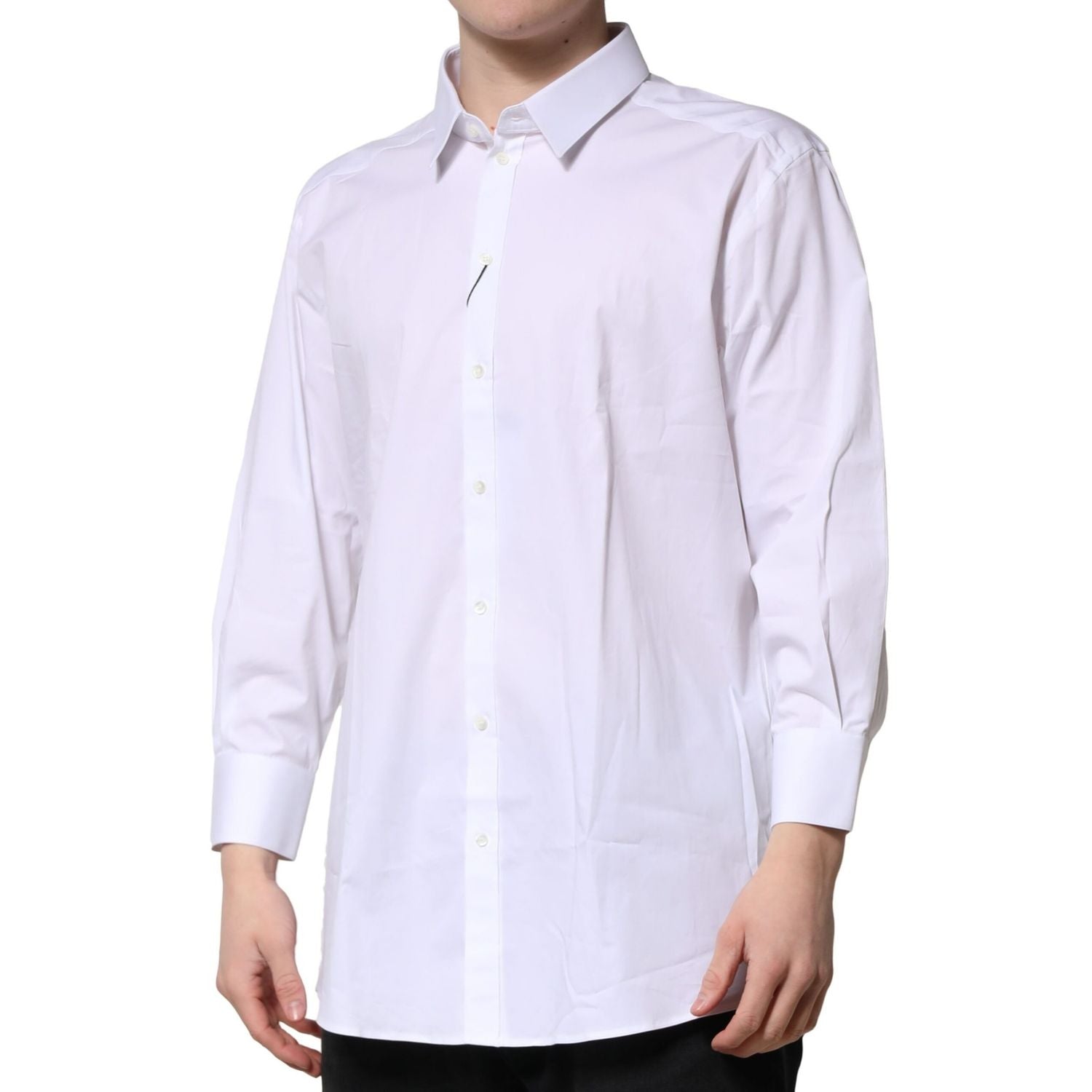 Dolce & Gabbana White GOLD Long Sleeves Dress Formal Shirt