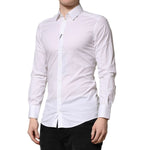Dolce & Gabbana White GOLD Long Sleeves Dress Formal Shirt
