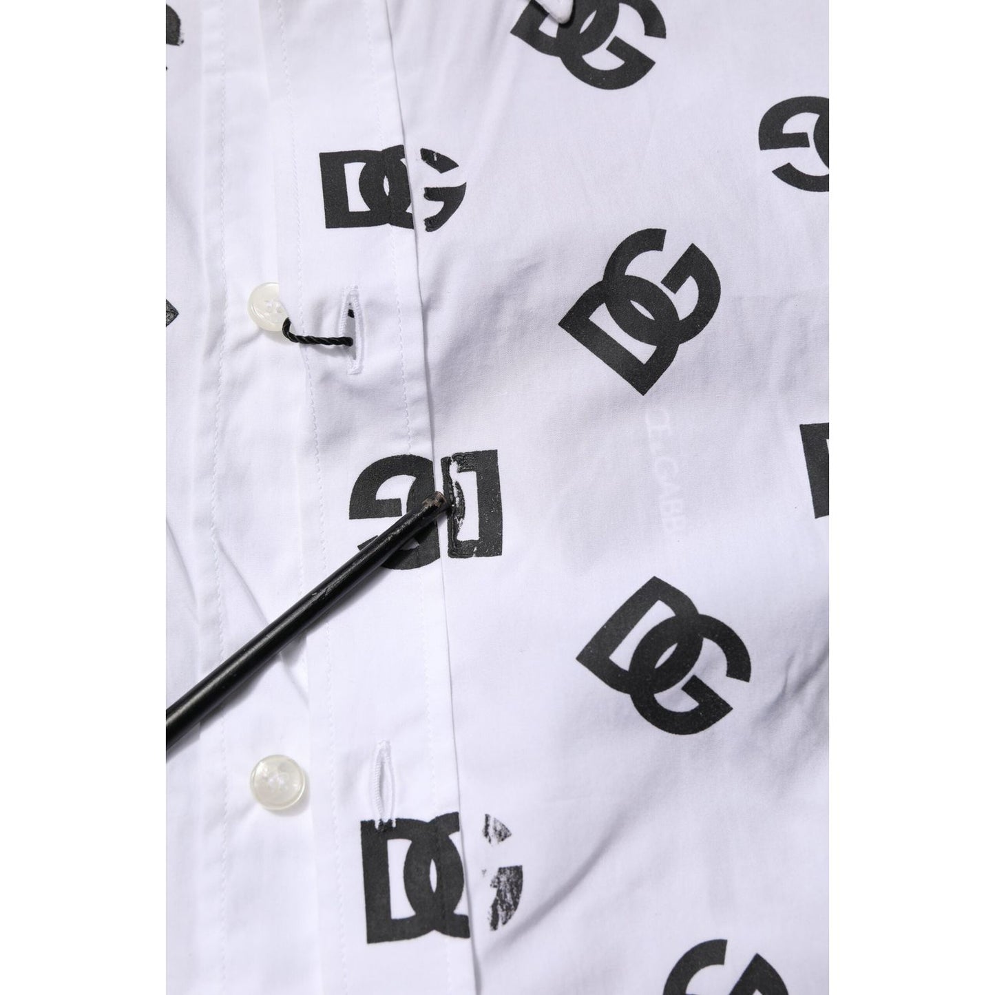 Dolce & Gabbana White MARTINI DG Logo Print Formal Shirt TSH906779-42