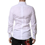 Dolce & Gabbana White Cotton GOLD Long Sleeves Formal Shirt TSH906798-39