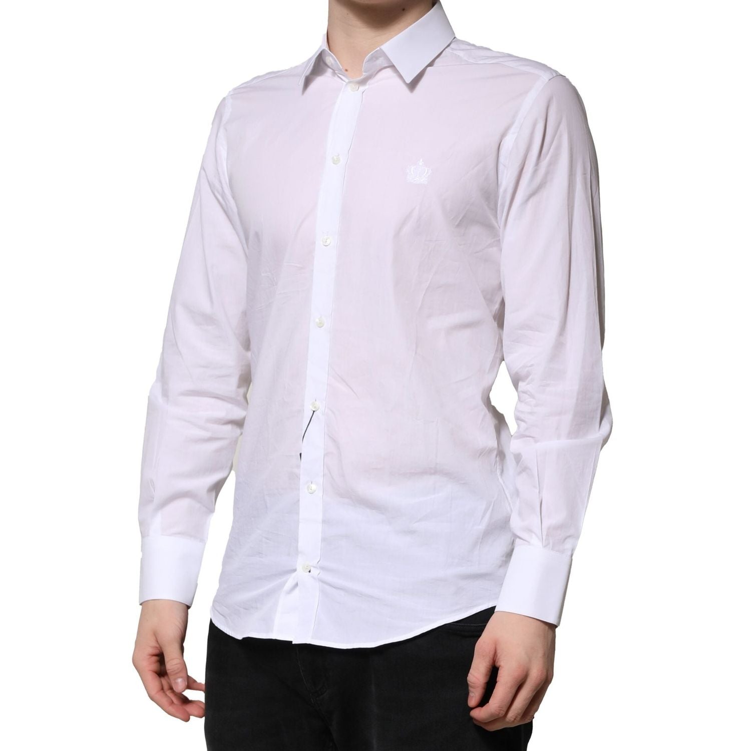 Dolce & Gabbana White MARTINI Long Sleeves Men Formal Shirt