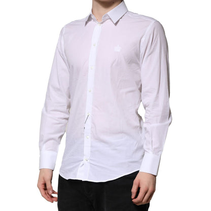 Dolce & Gabbana White MARTINI Long Sleeves Men Formal Shirt