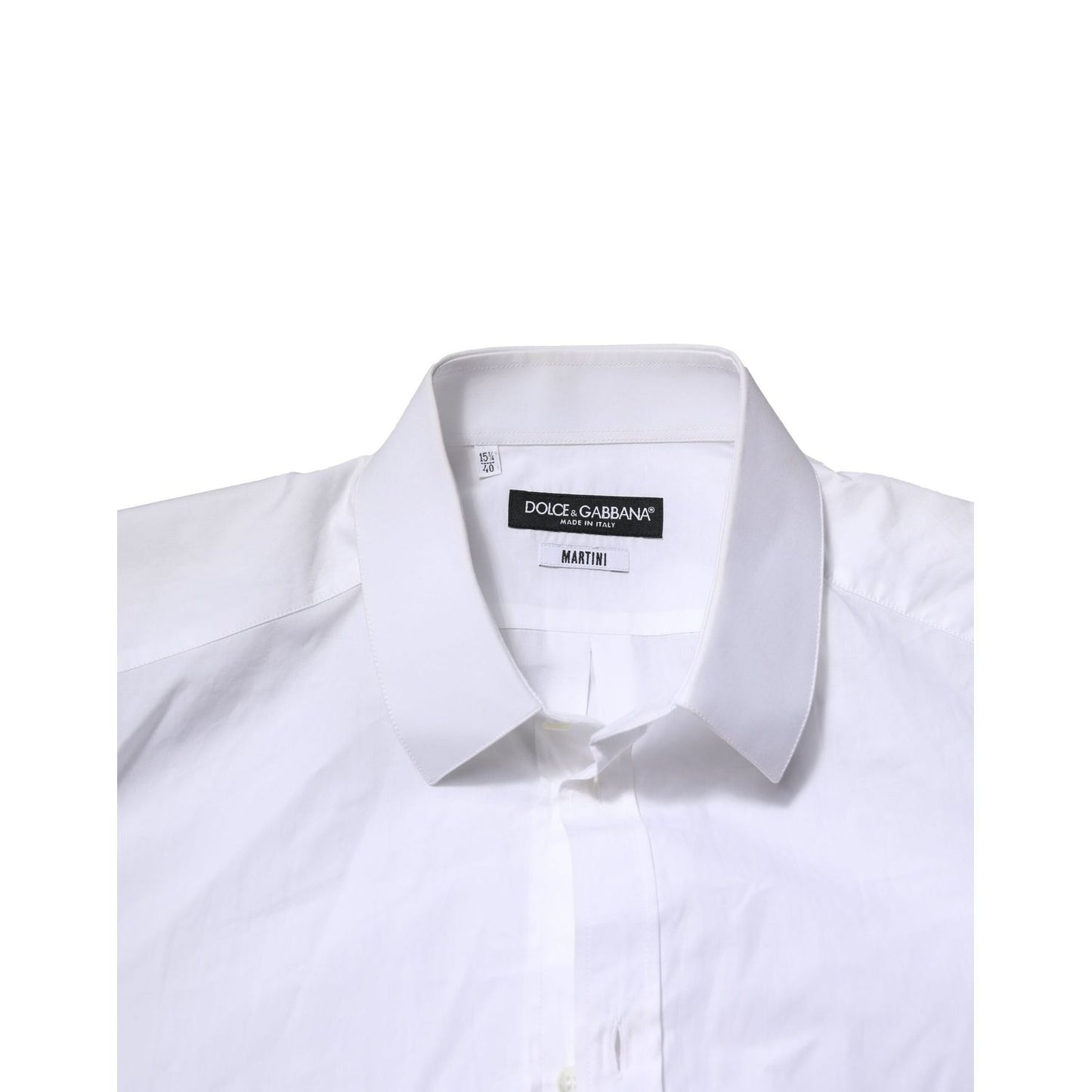 Dolce & Gabbana White MARTINI Long Sleeves Men Formal Shirt