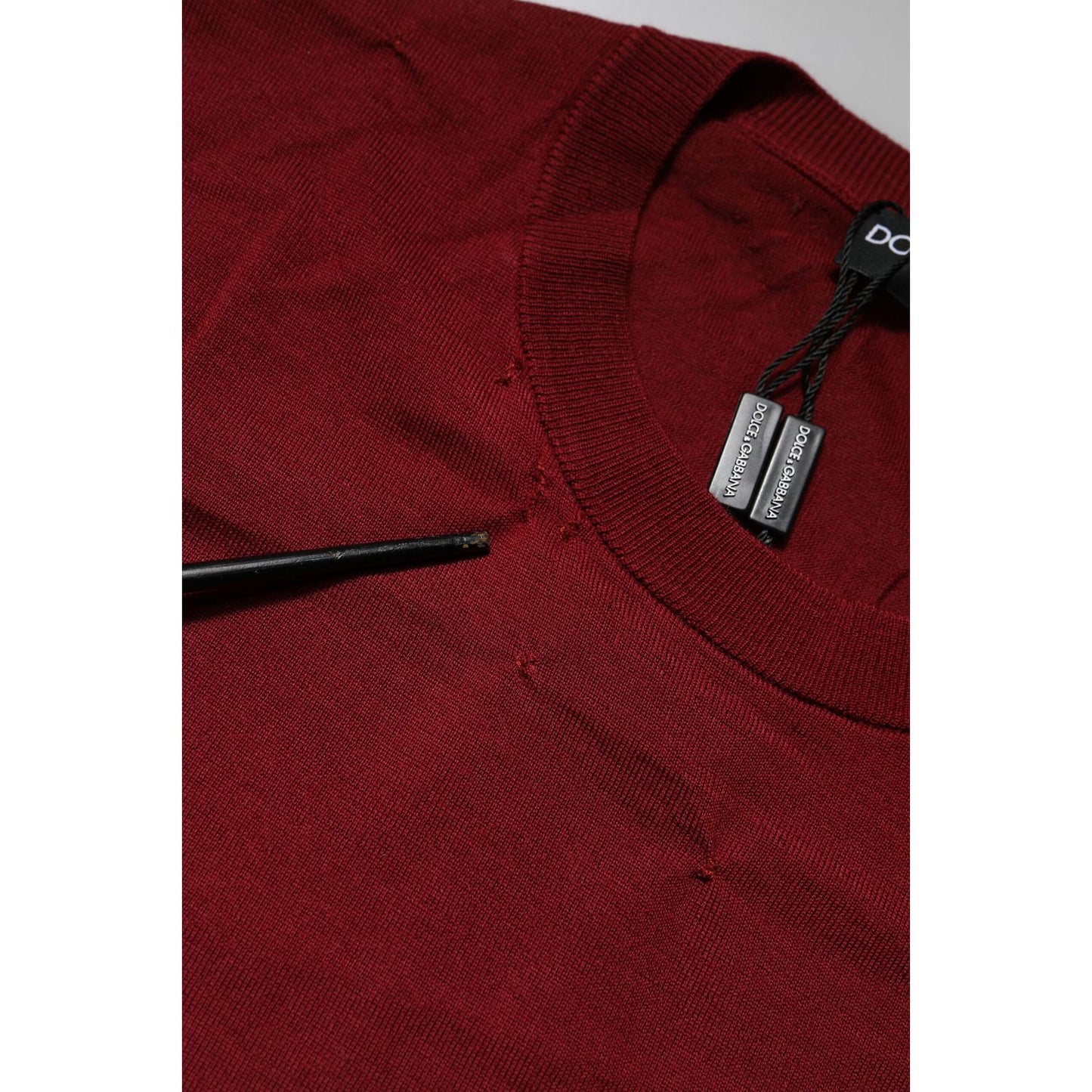 Dolce & Gabbana Maroon Cashmere Crew Neck Sweatshirt Sweater