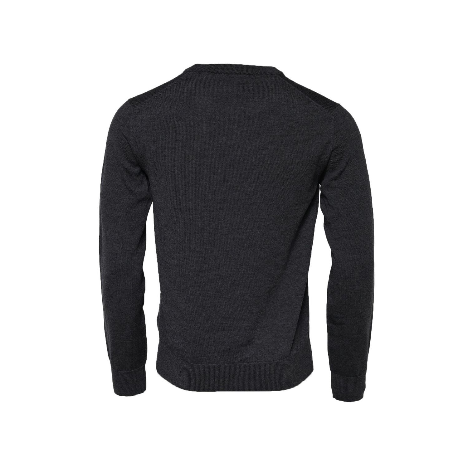 Dolce & Gabbana Dark Gray Wool Crew Neck Sweatshirt Sweater