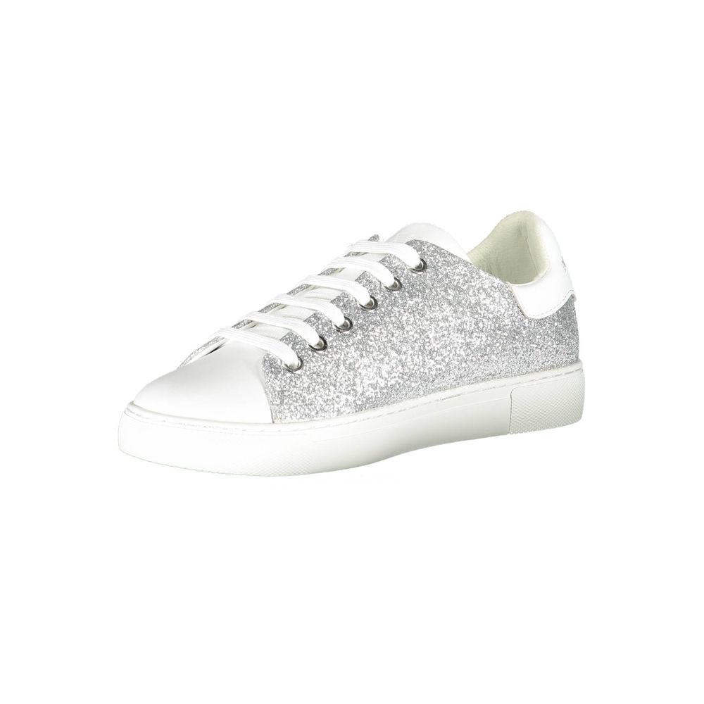 Emporio Armani Silver Leather Women Sneaker