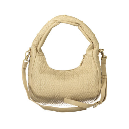 Mario Valentino Beige Polyethylene Women Handbag with adjustable strap, showcasing elegance and modern style.