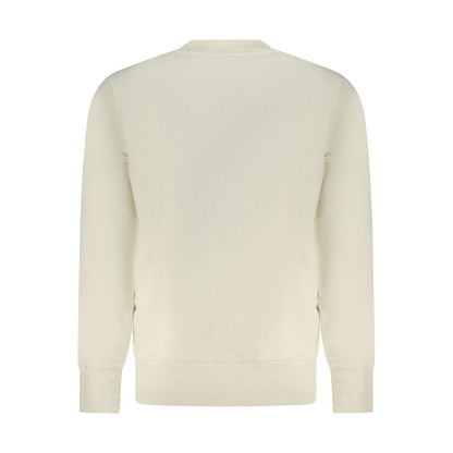 Calvin Klein Beige Cotton Men Sweater - back view showcasing premium fabric and stylish design for modern men.