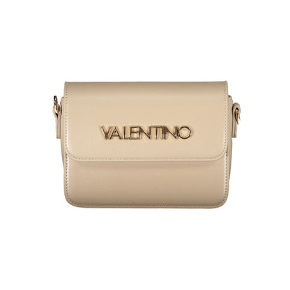 Mario Valentino Beige Polyethylene Women Handbag with shoulder strap and automatic closure