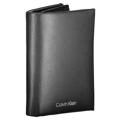 Calvin Klein Black Leather Men Wallet showcasing sleek design, RFID protection, and durable leather construction for ultimate style.