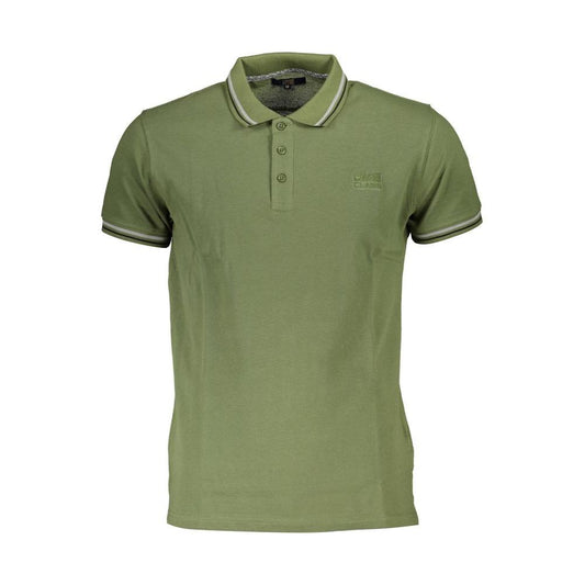 Cavalli Class Green Cotton Men Polo Shirt