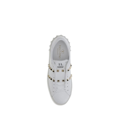 Valentino Garavani White Calf Leather Bos Taurus Low Top Sneakers